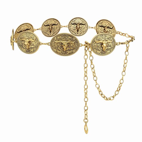 Υооаі Accessories - Western Metal Concho Belt For Women Cowgirl Chain Waist Belts For Dresses🐤